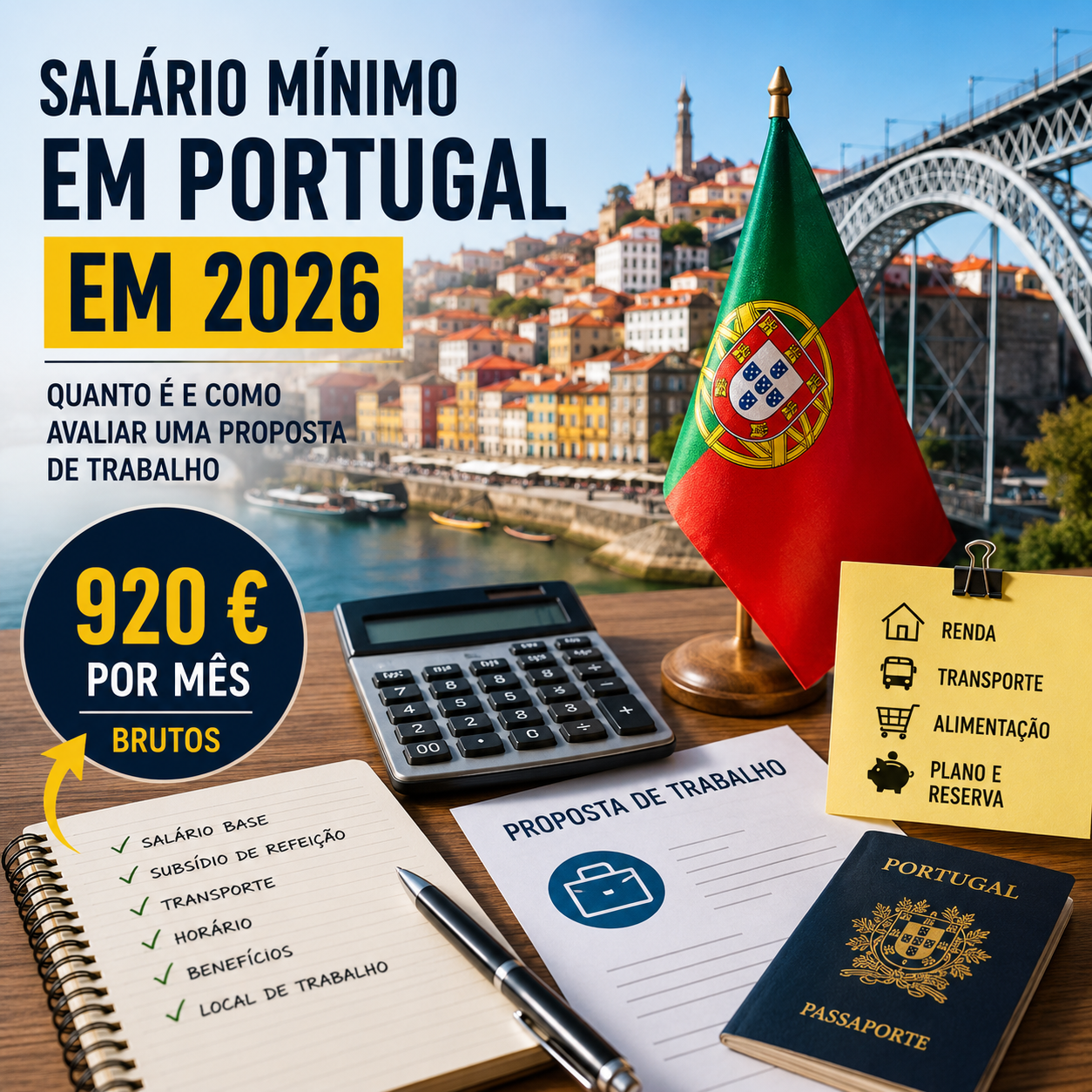Salário mínimo em Portugal em 2026: quanto é e como avaliar uma proposta